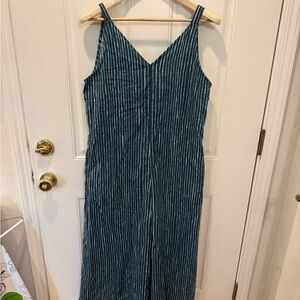 Striped Green Sleeveless jumpsuit